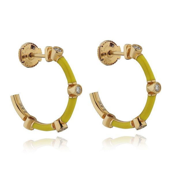 Пусеты из желтого золота с бриллиантами