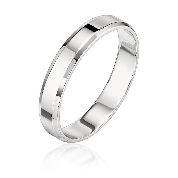 Обручальное кольцо из белого золота 