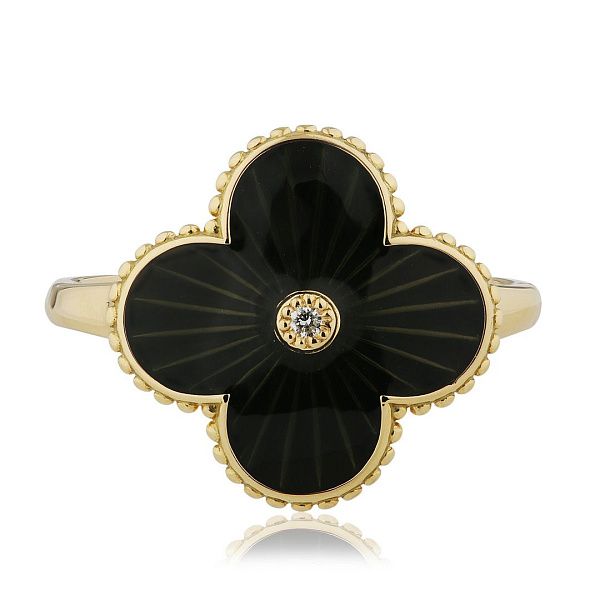 Кольцо из желтого золота с бриллиантом