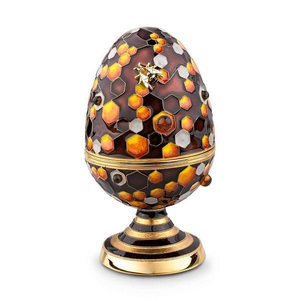 Яйцо-шкатулка «Медовый» с янтарём