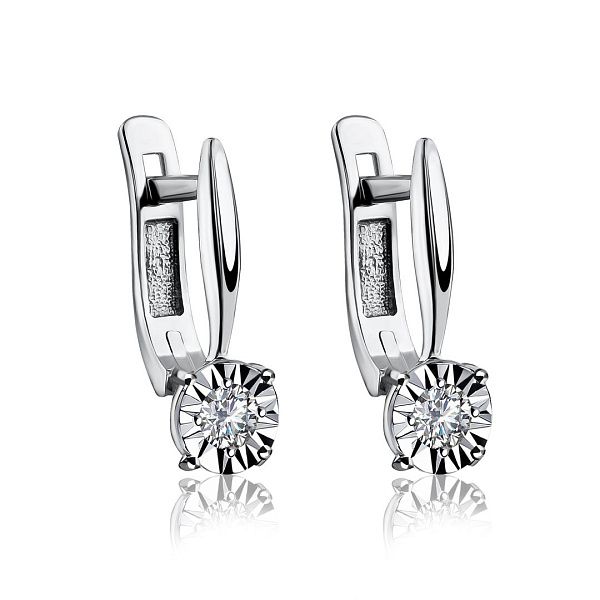 Серьги из белого золота с бриллиантами