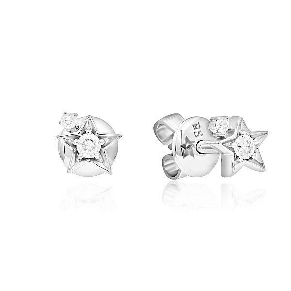 Пусеты из белого золота с бриллиантами