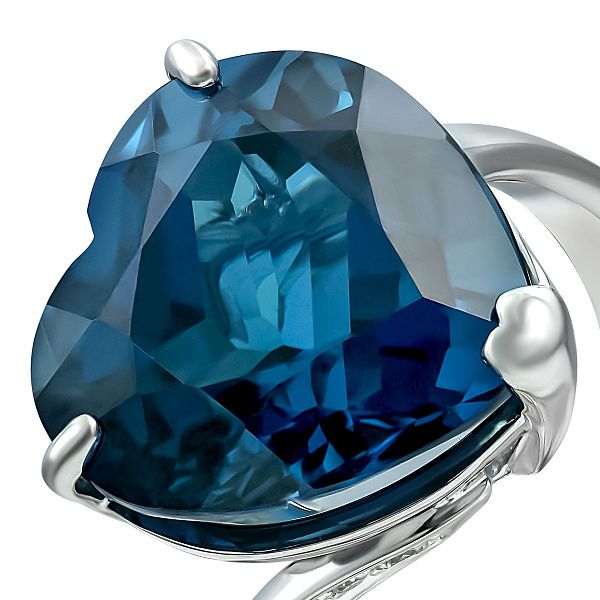 Кольцо из белого золота с топазом и бриллиантами