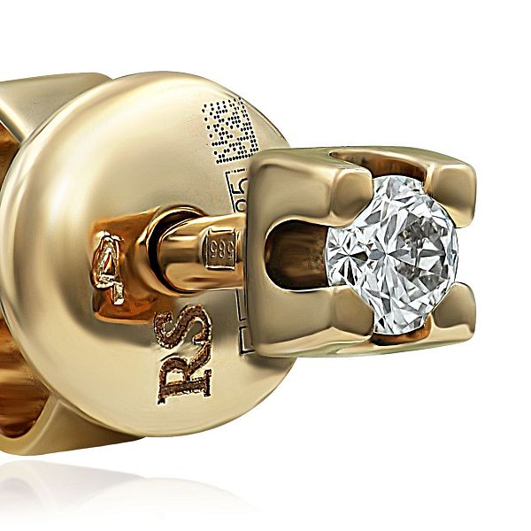 Пусеты из красного золота с бриллиантами