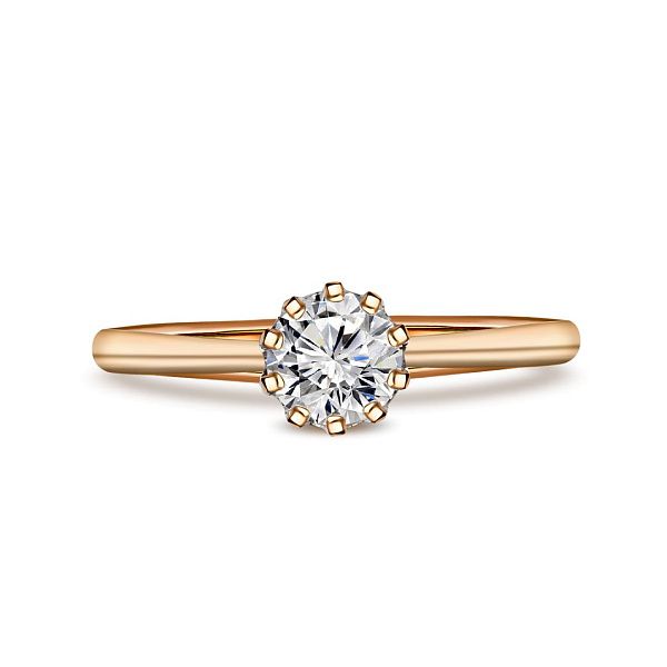 Кольцо из красного золота с бриллиантом