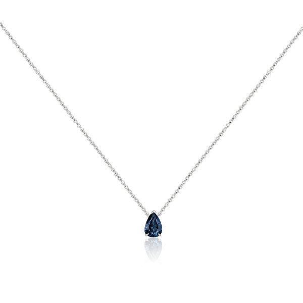 Колье из белого золота с сапфиром 1.16 ct