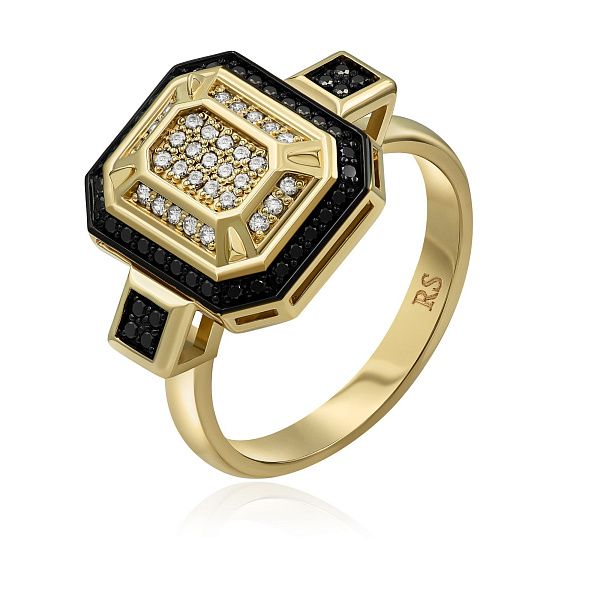 Кольцо из желтого золота с бриллиантами