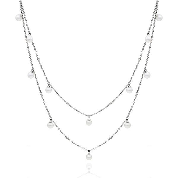 Колье из белого золота с жемчугом