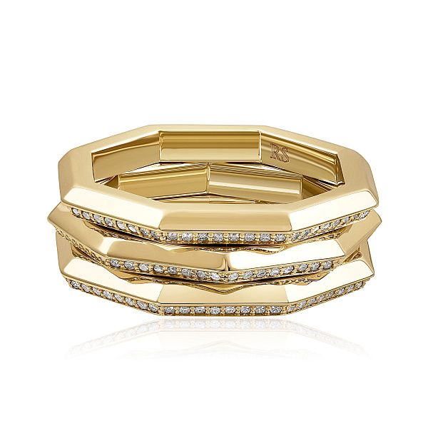 Кольцо из желтого золота с бриллиантами