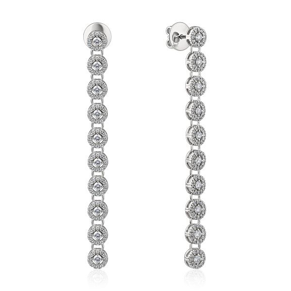 Пусеты из белого золота с бриллиантами