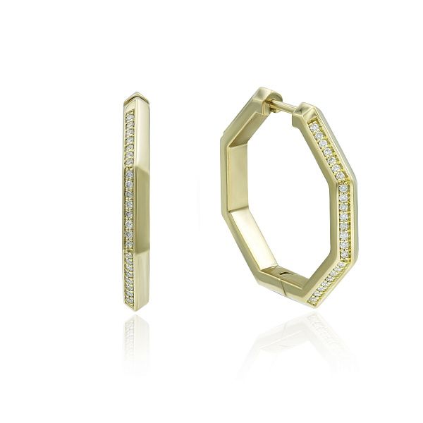 Серьги из желтого золота с бриллиантами