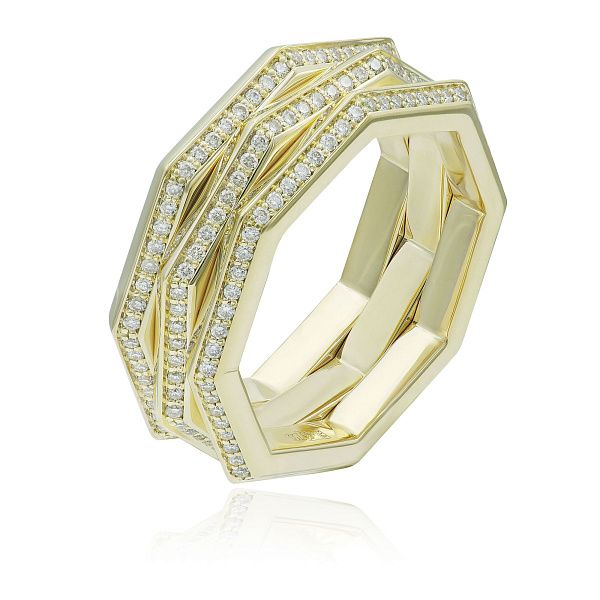 Кольцо из желтого золота с бриллиантами