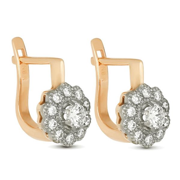 Серьги из красного золота с бриллиантами