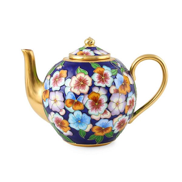 Сервиз чайный «Цветы» из серебра 