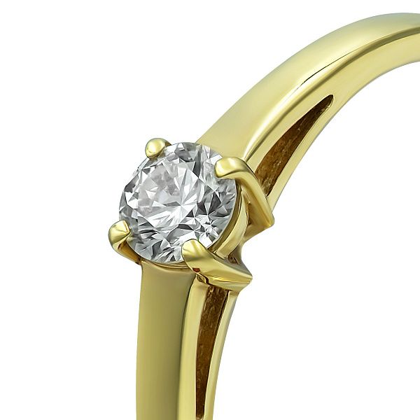 Кольцо из желтого золота с бриллиантом