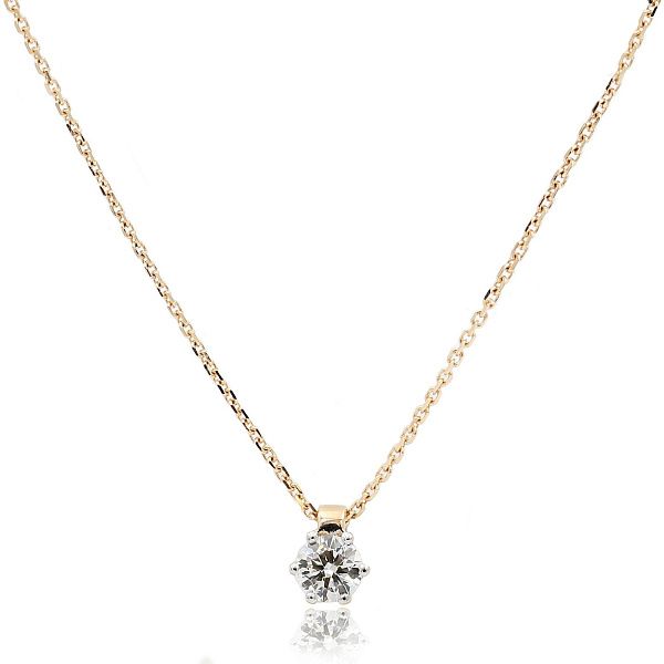 Колье из красного золота с бриллиантом