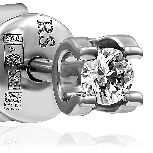 Пусеты из белого золота с бриллиантами