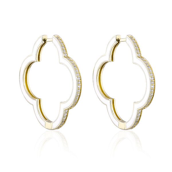 Серьги из желтого золота с бриллиантами