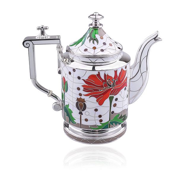 Чайник «Маки» из серебра