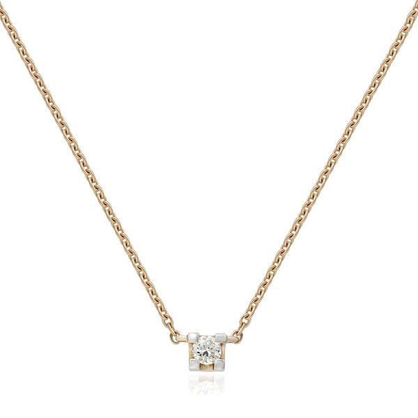 Колье из красного золота с бриллиантом