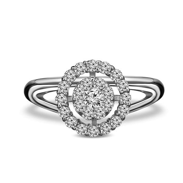 Кольцо из белого золота с бриллиантами