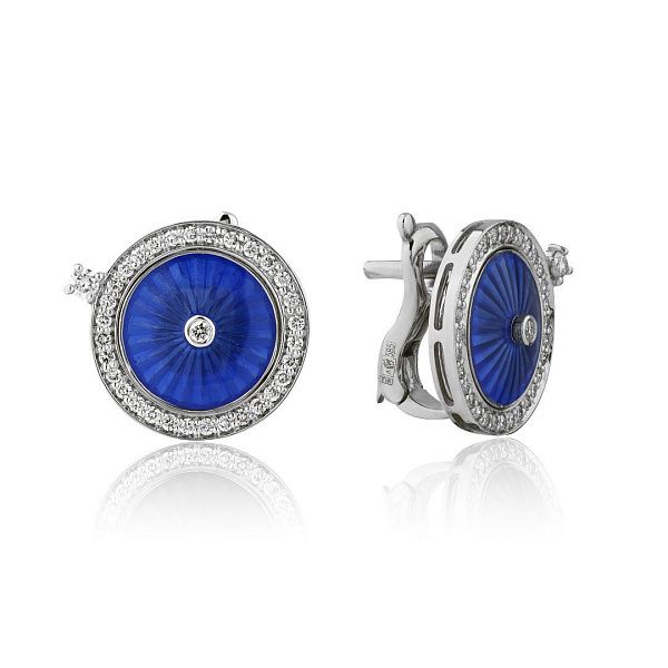 Серьги из белого золота с бриллиантами