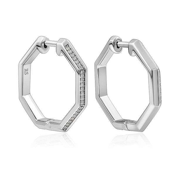 Серьги из белого золота с бриллиантами