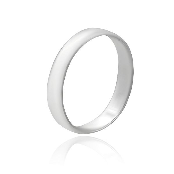 Обручальное кольцо из белого золота 