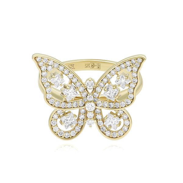 Кольцо из желтого золота с бриллиантами