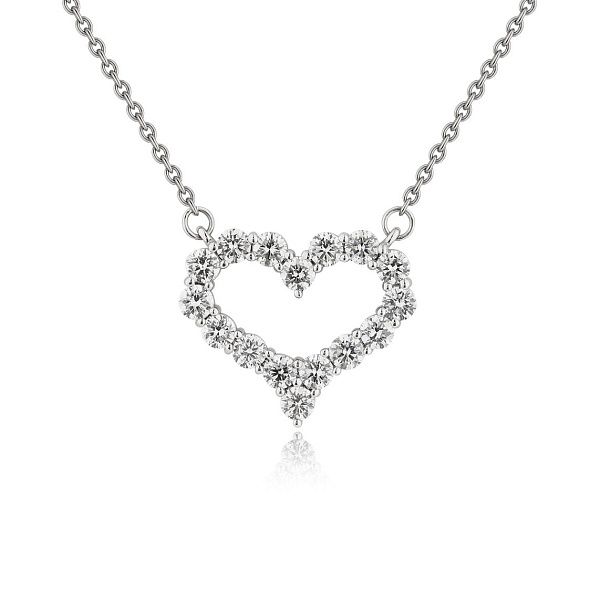 Колье «Сердце» из белого золота с бриллиантами