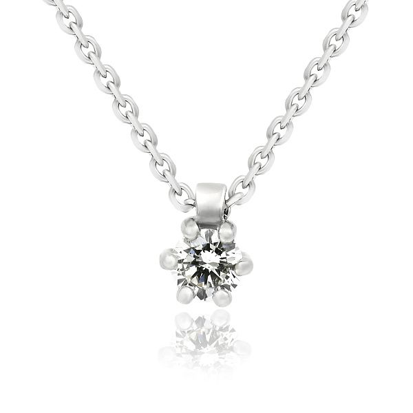 Колье из белого золота с бриллиантом