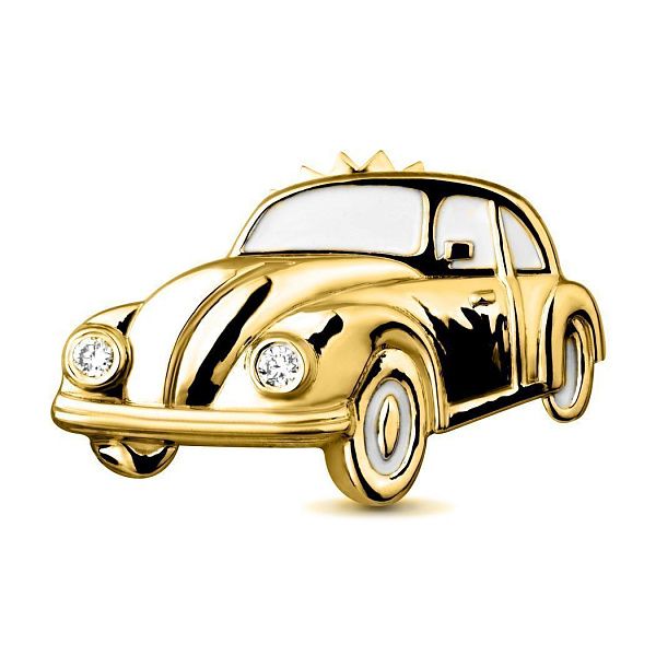 Брошь-значок из желтого золота с бриллиантами