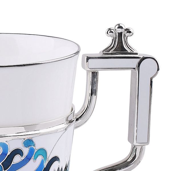 Подстаканник «Хризантемы» из серебра