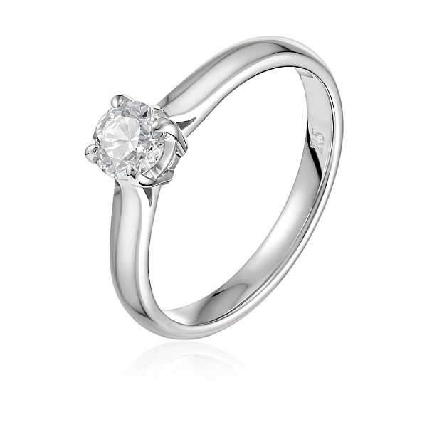 Кольцо из белого золота с бриллиантом