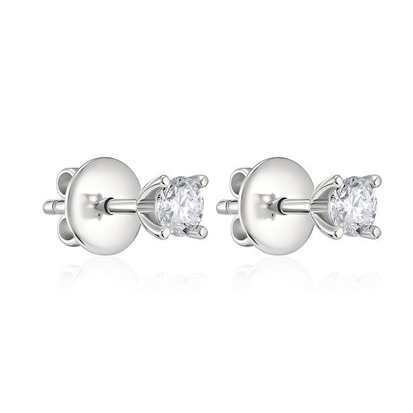 Пусеты из белого золота с бриллиантами