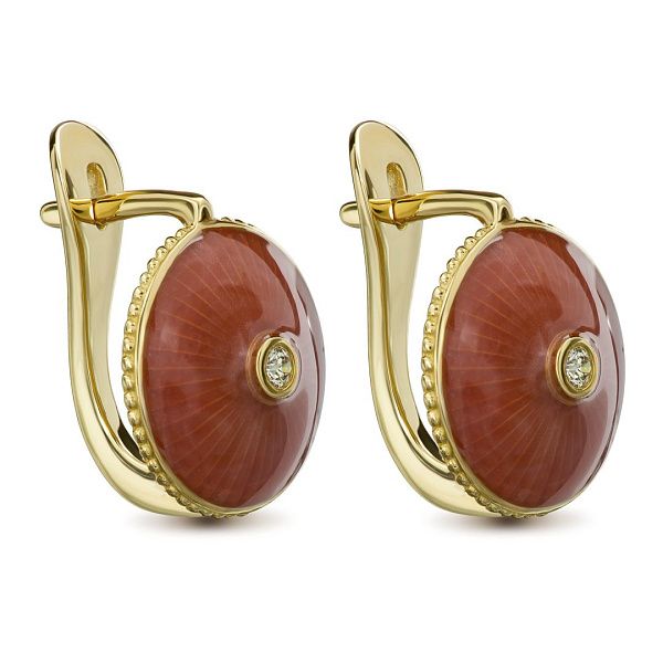 Серьги из желтого золота с бриллиантами