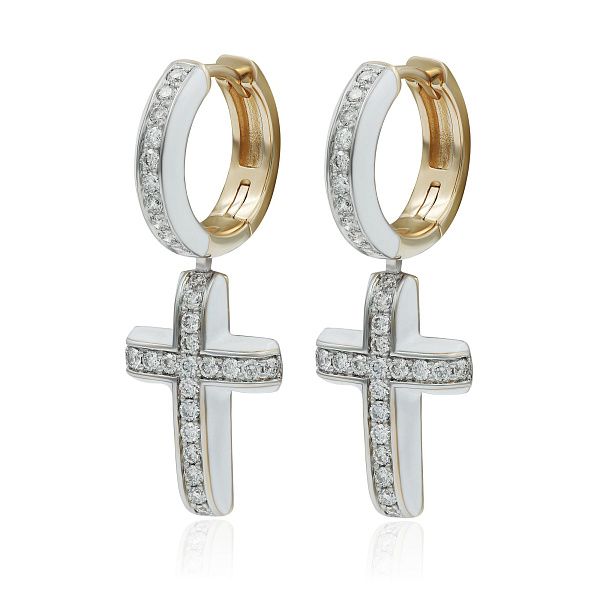 Серьги из красного золота с бриллиантами