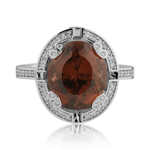 Кольцо из белого золота с бриллиантами и цирконом 1.786 ct