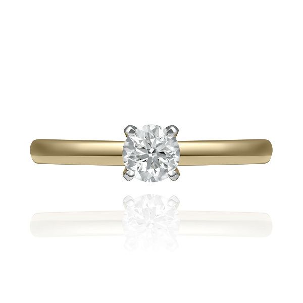 Кольцо из красного золота с бриллиантом