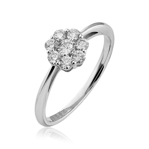 Кольцо из белого золота с бриллиантами