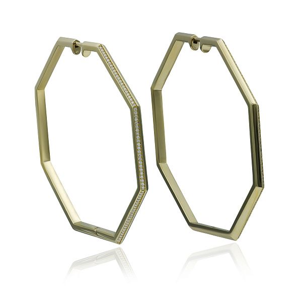 Серьги из желтого золота с бриллиантами