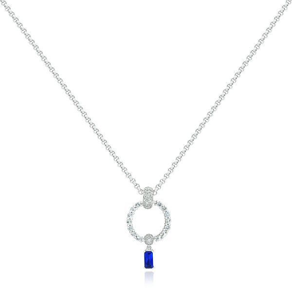 Колье из белого золота с топазами, бриллиантами и шпинелью