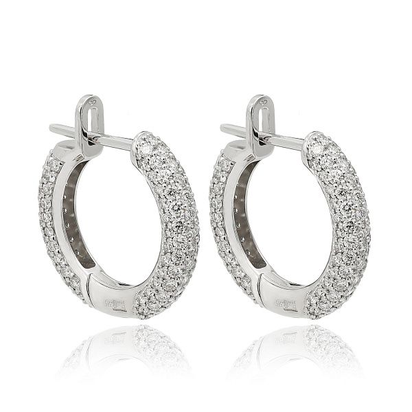 Серьги из белого золота с бриллиантами