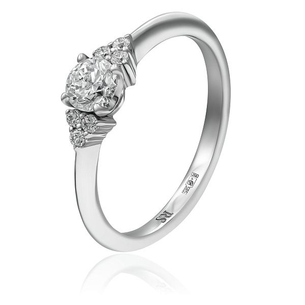 Кольцо из белого золота с бриллиантами
