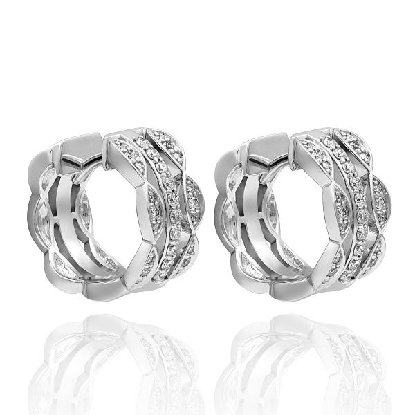 Серьги из белого золота с бриллиантами