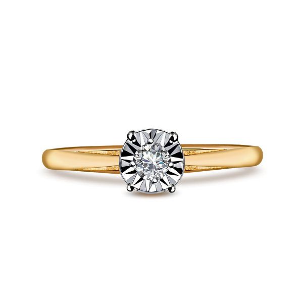 Кольцо из красного золота с бриллиантом