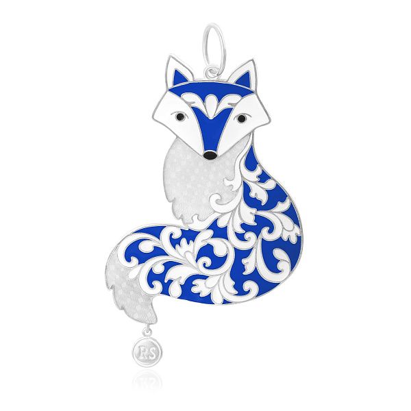 Елочная игрушка «Лисичка» из серебра 