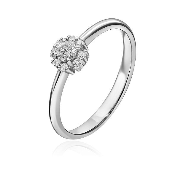 Кольцо из белого золота с бриллиантами