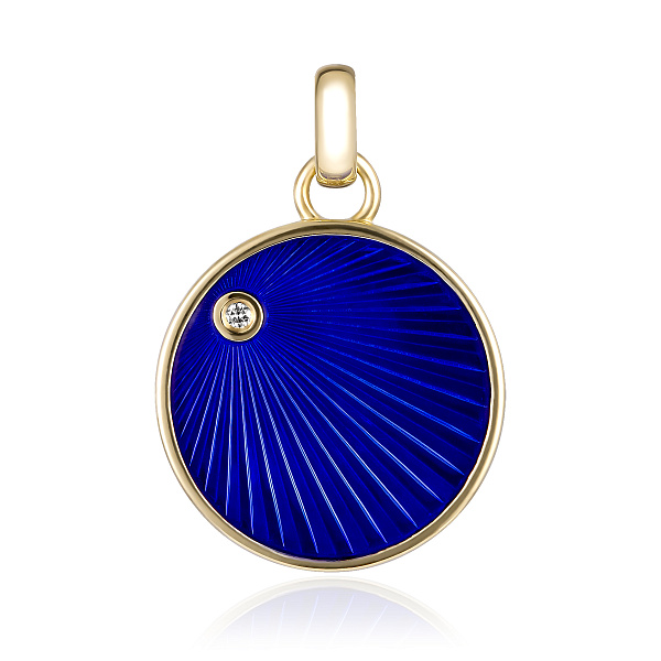 Подвеска «Телец» из желтого золота с бриллиантами