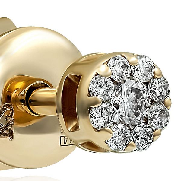 Пусеты из красного золота с бриллиантами